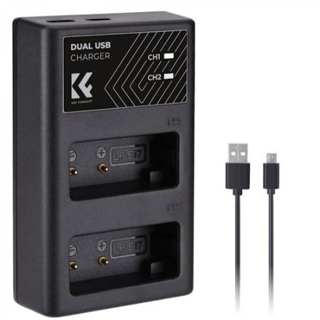 K&F Concept KF28.0008 - ładowarka dwukanałowa z USB-C, do LP-E17_Zawartość zestawu_1